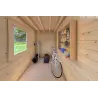 Gartenhaus Holz AMARISSA mit Überdachung 3x4, 44mm, Innenansicht