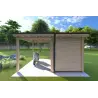 Gartenhaus Holz AMARISSA mit Überdachung 3x4, 44mm, Rückansicht