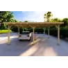 Doppel-Carport aus Holz 6.36x5.75, 36 m², Frontansicht