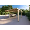Doppel-Carport aus Holz 6.36x5.75, 36 m², Frontansicht rechte Seite