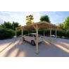 Doppel-Carport aus Holz 6.36x5.75, 36 m², Frontansicht linke Seite