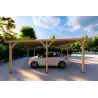 Doppel-Carport aus Holz 6.36x5.75, 36 m², linke Seite