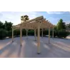 Holzpergola 6x5, Frontansicht linke Seite