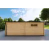 Holzgarage mit Monopitch-Carport 38 m², 44mm, Rückansicht