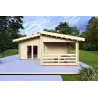 Isolierte Blockbohlenhaus Bianca 40 m², 44/100/44 mm, Frontansicht