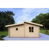 Isolierte Blockbohlenhaus Bianca 40 m², 44/100/44 mm, Rückansicht