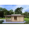 Isolierte Blockbohlenhaus Bianca 40 m², 44/100/44 mm, rechte Seite