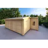 Doppelgarage Holzdach mit Abstellraum 6x8, 60mm, Frontansicht rechte Seite