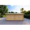 Doppelgarage Holzdach mit Abstellraum 6x8, 60mm, Frontansicht