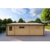 Doppelgarage Holzdach mit Abstellraum 6x8, 60mm, Rückansicht