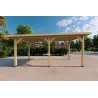 Holzüberdachung mit Pultdach 3x6, linke Seite