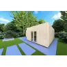 Abgelegenes Haus mit Holzverkleidung SOLEIL 42 m², 60/100/30/40 mm, Frontansicht rechte Seite