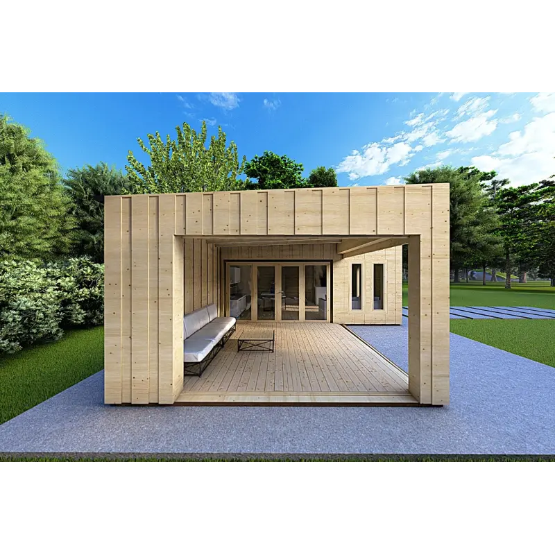 Abgelegenes Haus mit Holzverkleidung SOLEIL 42 m², 60/100/30/40 mm, linke Seite