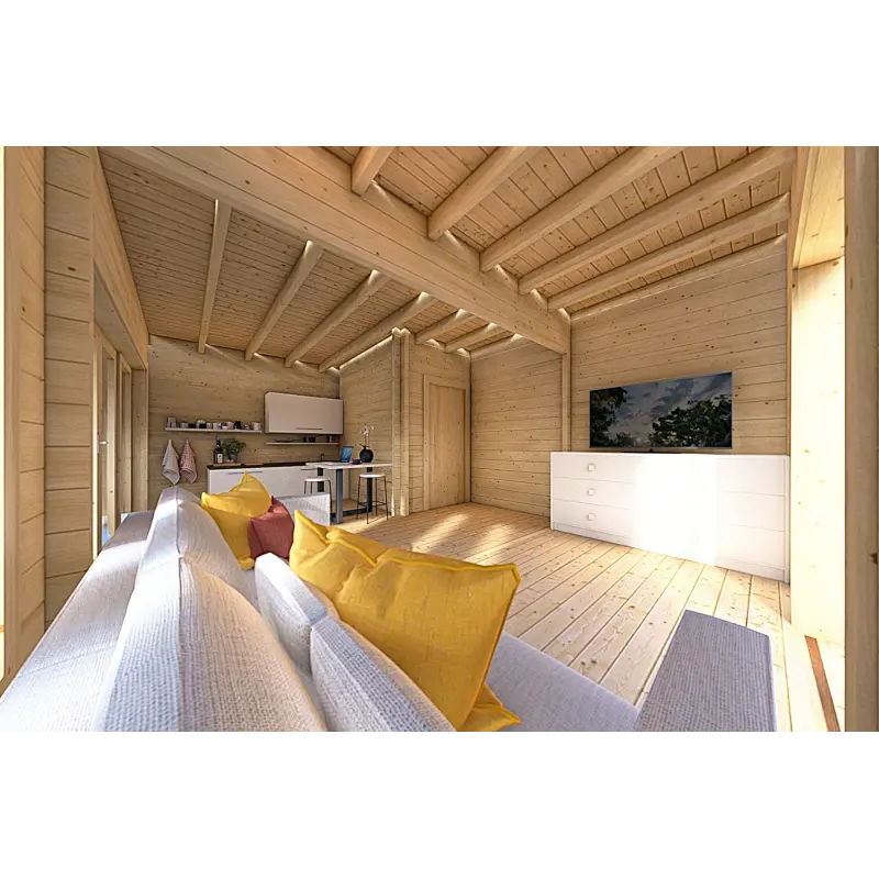 Abgelegenes Haus mit Holzverkleidung SOLEIL 42 m², 60/100/30/40 mm, Innenansicht