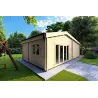 Blockbohlenhaus IRENE 8.6x4.9, 60mm, linke Seite