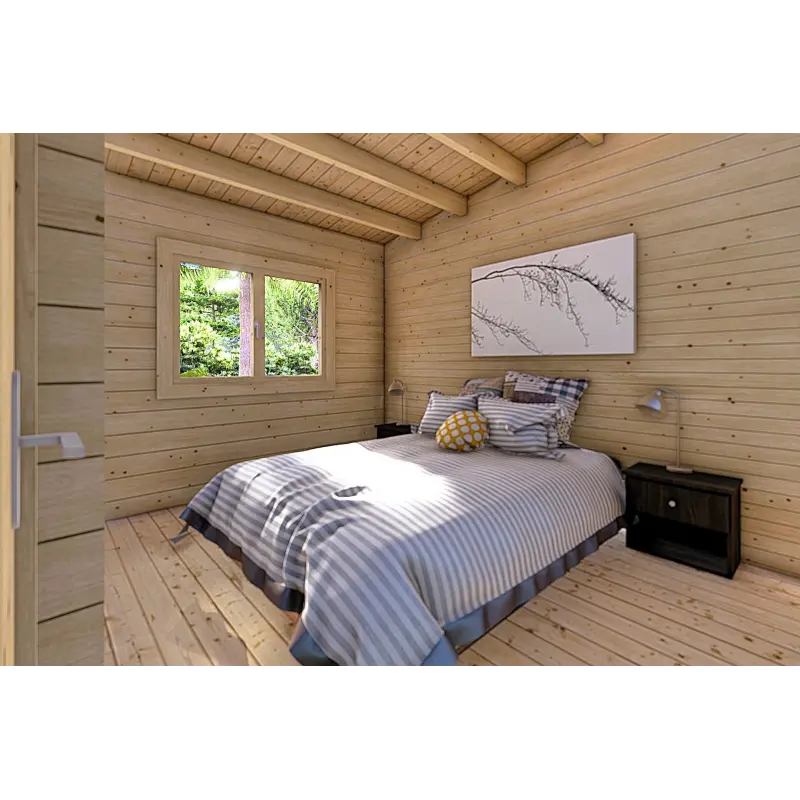 Blockbohlenhaus IRENE 8.6x4.9, 60mm, Hauptschlafzimmer