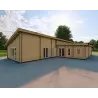 Fertighaus Holzhaus mit Doppelgarage PRISCILLA, 44/140/44 mm, Frontansicht rechte Seite