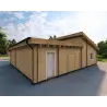 Fertighaus Holzhaus mit Doppelgarage PRISCILLA, 44/140/44 mm, Garagenansicht