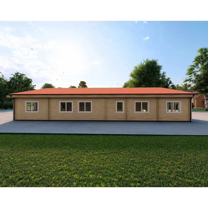 Fertighaus Holzhaus mit Doppelgarage PRISCILLA, 44/140/44 mm, Rückansicht