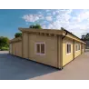 Fertighaus Holzhaus mit Doppelgarage PRISCILLA, 44/140/44 mm, Rückansicht rechts