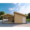 Fertighaus Holzhaus mit Schwalbenschwanzverbindung PAMELA 115 m², 100mm, rechte Seite