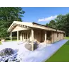 Holzhaus Fertighaus​ mit 5 Zimmern EVA 108 m², 44/140/44 mm, Frontansicht rechte Seite