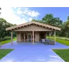 Holzhaus Fertighaus​ mit 5 Zimmern EVA 108 m², 44/140/44 mm, Frontansicht