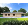 Holzhaus Fertighaus​ mit 5 Zimmern EVA 108 m², 44/140/44 mm, linke Seite