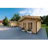 Fertighaus Holzhaus in Hufeisenform AMBRA 96 m², 100mm, Frontansicht rechte Seite