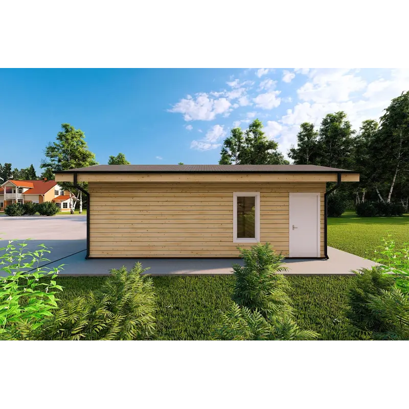 Fertighaus Holzhaus in Hufeisenform AMBRA 96 m², 100mm, rechte Seite