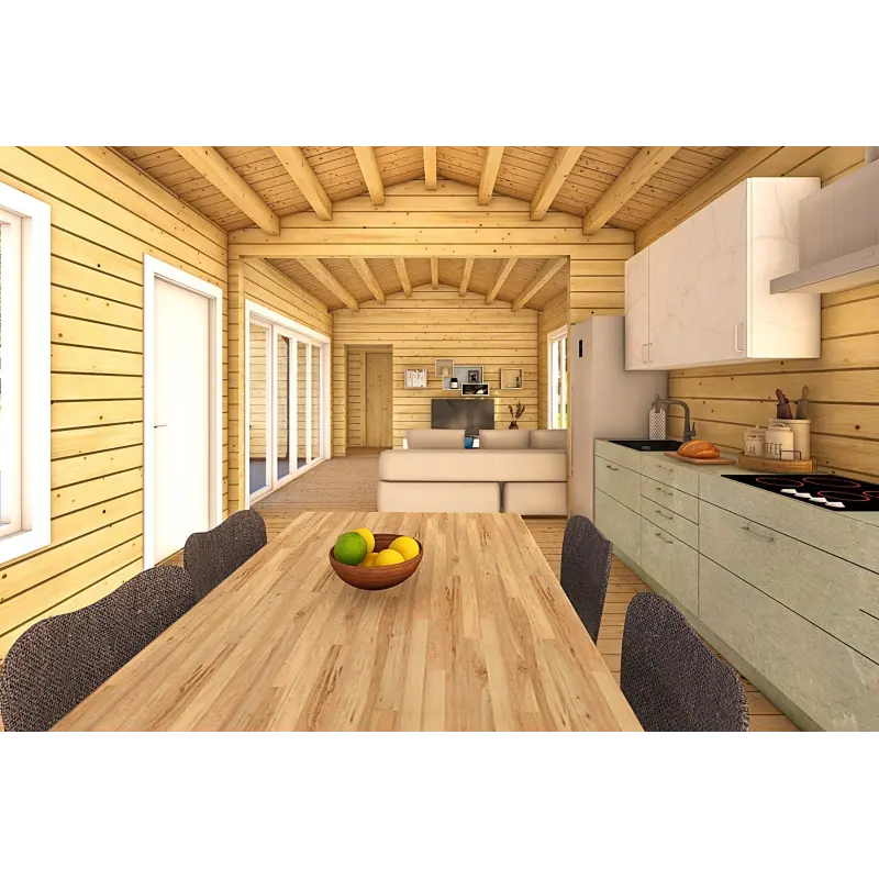 Fertighaus Holzhaus in Hufeisenform AMBRA 96 m², 100mm, Innenansicht Küche