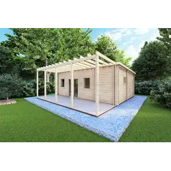 Abgelegenes Haus mit 3 Zimmern ISOBEL 50 m², 44/100/44 mm, Frontansicht rechte Seite