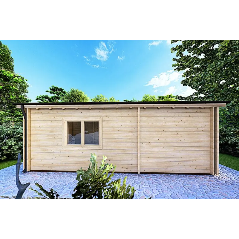 Abgelegenes Haus mit 3 Zimmern ISOBEL 50 m², 44/100/44 mm, Rückansicht
