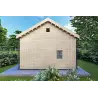 Isolierte Blockbohlenhaus mit Zwischengeschoss MAGGIE 6x7 60/100/30/40 mm, Rückansicht
