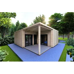 Abgelegenes Haus LUCIA 60 m², 60/100/30/40 mm, Frontansicht rechte Seite
