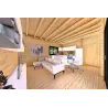 Abgelegenes Haus LUCIA 60 m², 60/100/30/40 mm, Innenansicht offener Wohnbereich