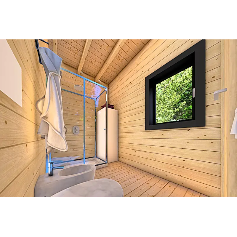 Abgelegenes Haus LUCIA 60 m², 60/100/30/40 mm, Innenansicht Bad