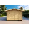 Belüftete Garage aus Holz 6.2x4.2, 70mm, Frontansicht