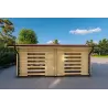 Belüftete Garage aus Holz 6.2x4.2, 70mm, rechte Seite