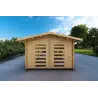 Belüftete Garage aus Holz 6.2x4.2, 70mm, Rückansicht