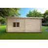 Winterfestes Holzhaus mit Veranda MILENA 9x6.5, 44/100/44 mm, rechte Seite