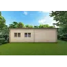 Winterfestes Holzhaus mit Veranda MILENA 9x6.5, 44/100/44 mm, Rückansicht