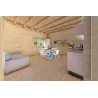 Winterfestes Holzhaus mit Veranda MILENA 9x6.5, 44/100/44 mm, Innenansicht offener Wohnbereich