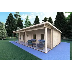 Abgelegenes Haus mit hervorragender Wärmedämmung AGATA 75 m², 44/120/44 mm, Frontansicht rechte Seite
