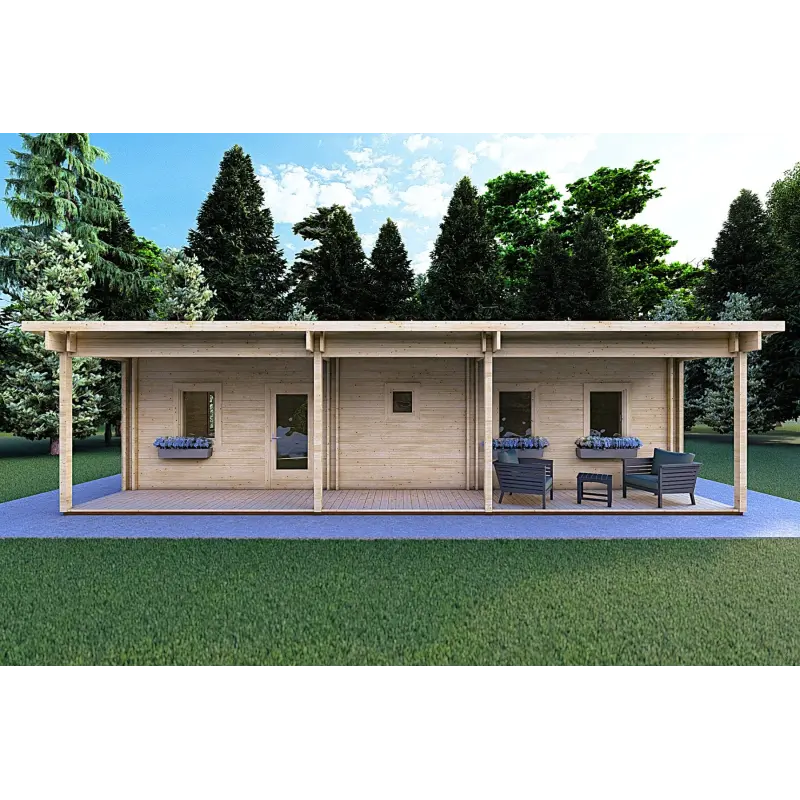 Abgelegenes Haus mit hervorragender Wärmedämmung AGATA 75 m², 44/120/44 mm, Frontansicht