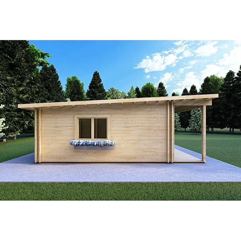 Abgelegenes Haus mit hervorragender Wärmedämmung AGATA 75 m², 44/120/44 mm, linke Seite