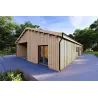 Holzhaus Fertighaus​ ARYA 180 m², 60/120/30/40 mm, Frontansicht rechte Seite