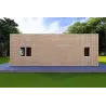 Holzhaus Fertighaus​ mit Flachdach YARA 55 m², 60/120/30/40 mm, Rückansicht