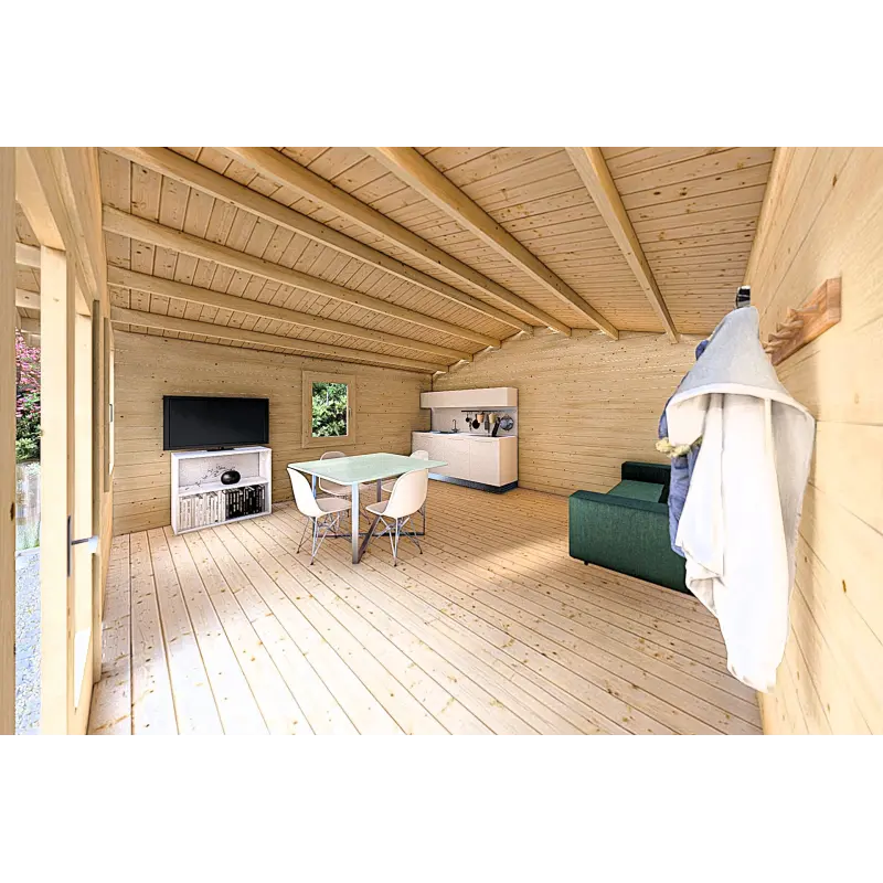 Gartenhaus Holz MATILDE 5x5, 44mm, Innenansicht