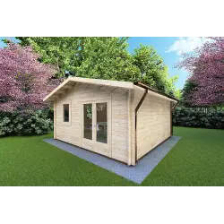 Gartenhaus Holz MATILDE 5x5, 44mm, Frontansicht rechte Seite